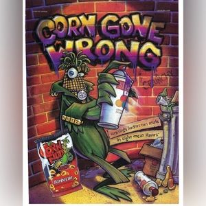 2002 Corn Nuts Barbecue Flavor Corn Gone Wrong Vintage Magazine Print Ad/Poster